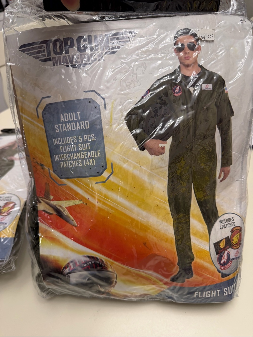 Men’s Top Gun Green Flight Suit Costume with Patches